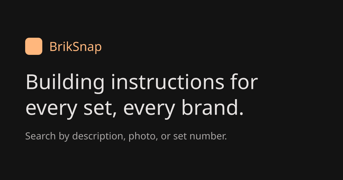BrikSnap — Universal Building Block Instruction Finder
